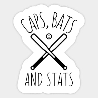 Caps, Bats and Stats Sticker